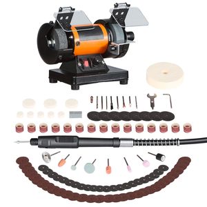 Polisseuse de banc à vitesse réglable 8300-10600 tr/min avec meuleuses à fibres de laine pour polissage et lustrage 10 pouces - Product Image 1