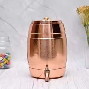 Luxury Copper Water <b>Dispenser</b> <b>Drinking</b> Water Storage Unit with Tap Ideal for Kitchen Dining Table Office and Event Hosting Setup - Product Image 2