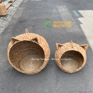 พื้นที่พักผ่อนสำหรับสัตว์เลี้ยงตามธรรมชาติ |   เตียงสานมือจากผักตบชวา |   ออกแบบตามสั่งและรับสั่งซื้อจำนวนมาก - Product Image 3