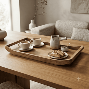 Bandeja de Servir de Madera Hecha a Mano, Rectangular Grande, para Desayuno, Café, Té, Comida, con Borde Elevado, para Hogar, Restaurante, Hotel, Mesa - Product Image 2