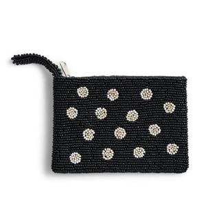 Monedero de cristal negro hecho a mano con cuentas, cremallera y remaches, con correa de cuentas, de Ziyan Handicraft para mujer - Product Image 1