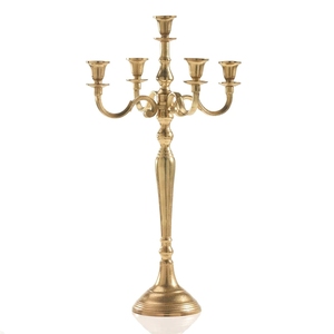 เชิงเทียนโลหะสีทองทรงสูง5ถ้วยที่วางเทียนสำหรับตกแต่งงานแต่งงาน - Product Image 5