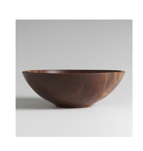 Multifunctional Natural Acacia Wooden Serving Bowl European Handmade Eco-Friendly Durable Kitchenware Dinnerware Bowl - Product Image 2