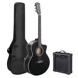 Guitarra Acústica KMA102 de 41 Pulgadas, Fabricada en Madera de Tilo, con Amplificador de 15W, Afinador y Otros Accesorios, Borde Negro Mate - Product Image 1