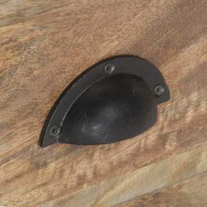 Mueble para TV de Madera de Mango Sólida y Madera Sintética con Acabado en Roble Gris, Soporte para TV de Roble Sólido - Product Image 5