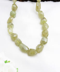 Cuentas facetadas de peridoto natural, collar de piedras preciosas de 16 pulgadas, piedra preciosa para la elaboración de joyería fina. - Product Image 6