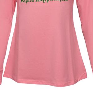 Camisa Rosa de Manga Larga con Ribete Verde, Diseño Gráfico, Top Informal para Mujer, Ropa de Moda, Cómoda para Uso Diario, Estilo de Equipo - Product Image 2