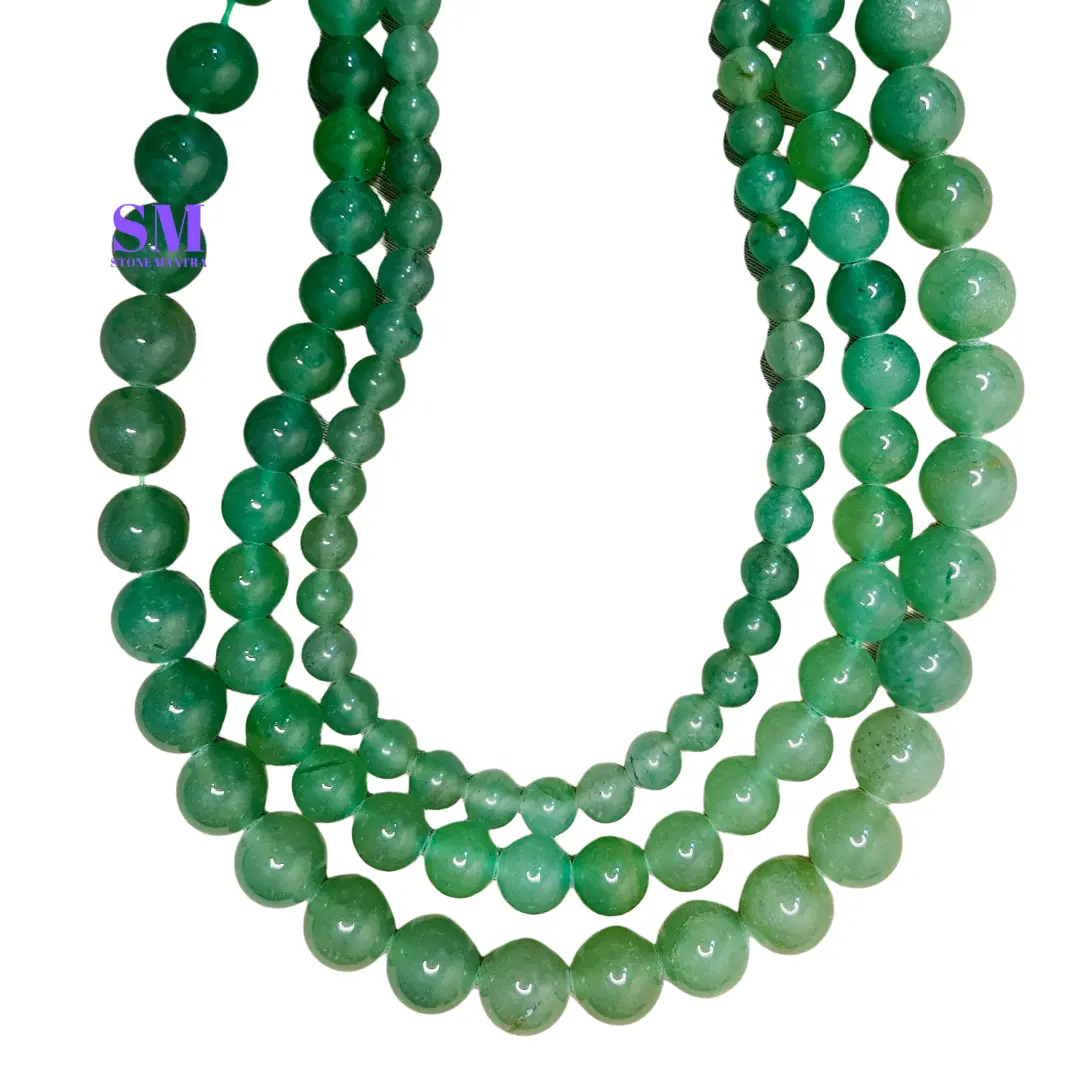 Perles d'Aventurine Verte Naturelle de Qualité AAA 8mm Vente en Gros de Perles de Gemmes Fournisseur de Cristal de Guérison