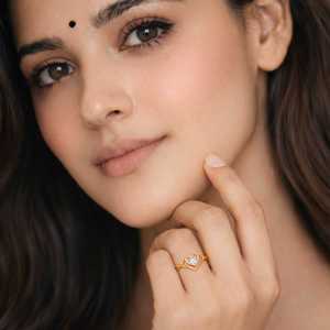 แหวนหัวใจความรักขนาดเล็กชุบทอง14k ประดับตราสัญลักษณ์สีเงิน-สไตล์งานแต่งงานและอัญมณีแบบลำลอง - Product Image 3
