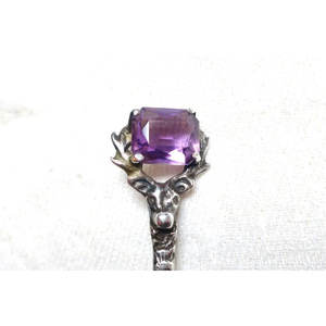 Broche de Plata y Amatista con Cabeza de Ciervo Escocés de los Años 50, Accesorio Tradicional, Broches Decorativos de Alta Calidad - Product Image 6