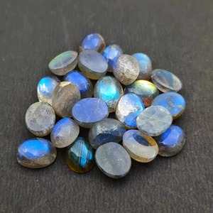 Pierre précieuse naturelle de labradorite de haute qualité, cabochon ovale à reflet bleu, pierre bruta de 5 à 20 mm, certifiée IGI - Product Image 3