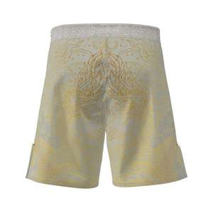 Pantalones Cortos Deportivos Casuales para Hombre, Color Verde Oliva, con Estampado Lateral Amarillo, de Secado Rápido, Cintura Media, Tejido de Punto con Spandex, 180g - Product Image 4