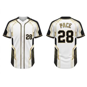 Professional Cream White Gold Accent Trim Elite League Heavyweight Tops Sublimation <b>Baseball</b> Jerseys - Product Image 1