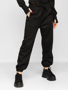 Conjunto Deportivo con Capucha para Mujer, Color Negro, Estilo Casual, Pantalones Jogger, Manga Larga, Cintura Elástica, Corte Holgado, Ropa de Otoño, 100% Algodón - Product Image 3