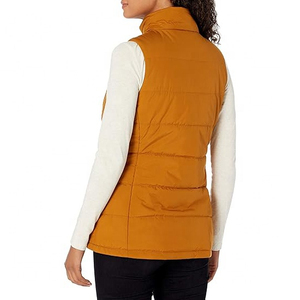 Gilet matelassé sans manches à capuche personnalisé avec logo OEM, en duvet de canard et d'oie, chaud pour l'hiver, pour femme - Product Image 2