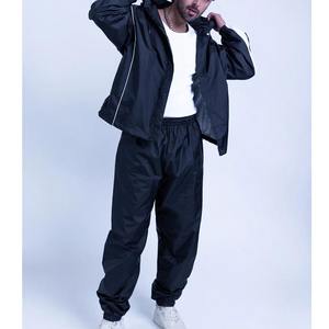 OEM Men Custom Logo Sports Tracksuit <b>Black</b> Nylon <b>Windbreaker</b> Jacket and Pants Set Wholesale - Product Image 5