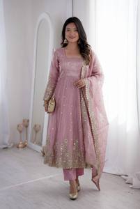 Nuevo Traje Anarkali de Diseñador, Estilo Elegante para Fiesta, Bordado a Mano, Sin Arrugas, Secado Rápido, Algodón Maslin, Precio al por Mayor - Product Image 1