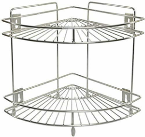 Étagère murale en acier inoxydable à deux niveaux, grande capacité, organisateur de rangement de cuisine, étagère murale robuste, rangement pour salle de bain et garde-manger - Product Image 1