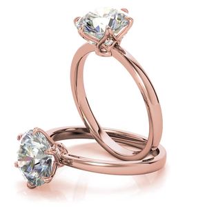 Designer 18k/22k/24k Gold Diamond <b>Ring</b> 6-prong Diamond Round Ha Lab Grown Diamond Engagement <b>Ring</b> For Brides Wear In Wedding - Product Image 2