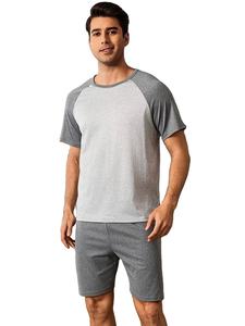 Conjunto de Pijama de Verano Elegante, Informal, Transpirable, de Talla Grande, de Punto, con Pantalones Cortos, Paquete Combinado, Personalizado para Hombre, ODM, 100% Algodón, Venta al por Mayor, Bangladesh - Product Image 4