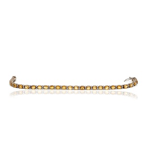 Wholesale 925 Sterling Silver Natural Oval Citrine Cubic Zirconia <b>Tennis</b> Bracelet Memoria Jewels - Product Image 2