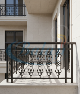 Componentes de Barandilla Modernos de Hierro Fundido Gris de Alta Resistencia, Sin Marco, Resistentes al Óxido, con Acabado Protegido contra Rayos UV para Escaleras, Balcones y Arcos - Product Image 2