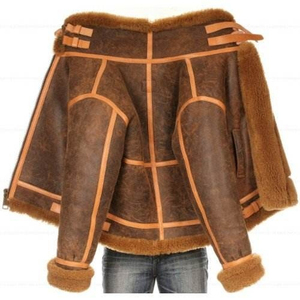 Wholesale Price <b>Men</b> Heavy Duty <b>Leather</b> Cow Skin Sherpa Shearling Winter <b>Jacket</b> High Quality High Street Casual Wear Windproof - Product Image 3