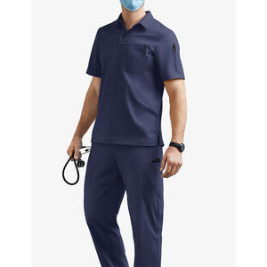 Conjunto de Uniforme Médico de Algodón Elegante y Cómodo para Hombres, Ajuste Cómodo para Largas Jornadas de Trabajo, Transpirable, Ligero, Ecológico y Elástico - Product Image 6