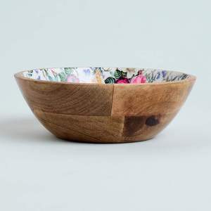 Handmade Wooden Serving Bowl Natural Finish for Salad Fruit and Decorative Display - Product Image 5