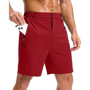 Shorts de golf et de travail décontractés pour hommes, imperméables, respirants, légers, à séchage rapide, avec fermeture boutonnée et 3 poches zippées - Product Image 1