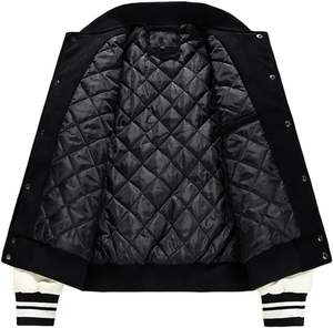 Chaqueta Varsity de Béisbol para Hombre de Lana Personalizada de Alta Calidad con Mangas de Cuero y Parches Bordados - Product Image 5