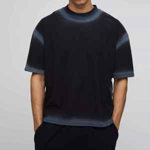 T-shirt d'été noir surdimensionné vintage personnalisé pour homme, respirant, confortable, séchage rapide, manches courtes, streetwear, grande taille, coton - Product Image 6