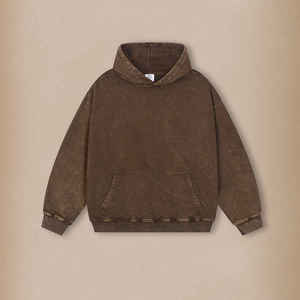 เสื้อฮู้ดผู้ชายสีเบจ ทรงปกติ ผ้าฝ้ายฟลีซ พิมพ์ลายลำลอง มีกระเป๋าหน้า สำหรับฤดูหนาว สไตล์ล้ำสมัย แนวคิดวัฒนธรรมครูว์ - Product Image 4