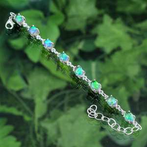 Bracelet à breloques en zircon bleu aqua, argent sterling 925, plaqué argent, fait main, simple, classique, luxueux, réglable, cadeau pour femme - Product Image 5