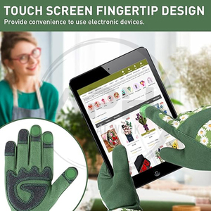 Guantes de Jardinería Largos con Estampado de Margaritas Verdes, Mejor Venta 2026, Palma Reforzada para Recortar Rosas y Tareas de Jardinería - Product Image 3