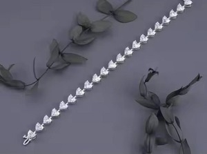 Moissanite Diamond Bracelet <b>for</b> Women and <b>Men</b>, Mix Cut Diamond Bracelet <b>For</b> Wedding, White Gold moissanite Bracelet - Product Image 4