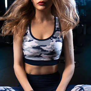 Sujetador deportivo sin costuras de alto soporte, cómodo para yoga y entrenamiento, ropa de fitness al por mayor, ropa de gimnasio para mujer, con logo frontal, transpirable - Product Image 3