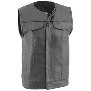 Top Style High Quality Vintage Men's <b>Motorcycle</b> Vest with Button Detail Custom Made Cowhide Leather for Winter <b>Cheap</b> Men - Product Image 3