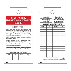 Étiquettes d'enregistrement d'entretien flexibles Brady pour extincteurs, pour le suivi des inspections et des recharges - Product Image 2