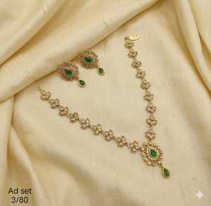 Traditional High Quality Gold Rhodium Plated Classic Flower Design Certified Kundan Necklace <b>Set</b> Earrings Maang Wedding Gift - Product Image 1