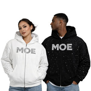 Sudadera con Capucha Unisex de Moda con Pedrería en Toda la Superficie, Sudadera Brillante con Cristales, Sudadera Urbana Oversize, Logotipo Personalizado, Proveedor OEM, EE. UU. - Product Image 1