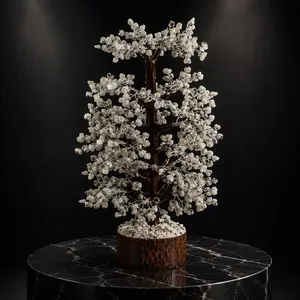 Arbre en cristal de pierre de lune arc-en-ciel fait main en gros, 1000 perles, pierres précieuses naturelles, bonsaï, décoration intérieure - Product Image 3