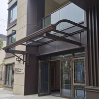Auvent de fenêtre en aluminium thermolaqué, auvent en polycarbonate massif, abri extérieur contre le soleil et la pluie pour l'entrée de la villa