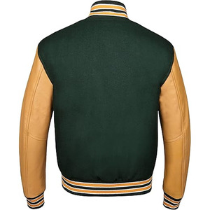 Embroidery Patches College Varisty <b>Jackets</b> Baseball Bomber Letterman Crop <b>Leather</b> Varsity <b>Jacket</b> - Product Image 3