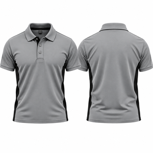 Custom <b>Red</b> <b>Black</b> for Shirt for Men Quick Dry Anti-Wrinkle Breathable Knitted Polyester Sportswear Golf Team Uniform OEM - Product Image 4