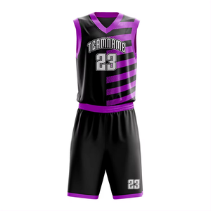 Maillots de basket-ball rayés et numérotés en tissu Dobby, résistants à l'usure, avec coutures renforcées, pour matchs universitaires - Product Image 2
