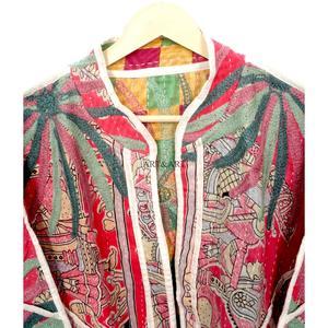 Wholesale 100% Cotton Designer Kantha <b>Jacket</b> MultiColor Ethnic Style Embroidery with open closure Handmade Vintage kantha <b>jacket</b> - Product Image 2