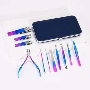 Anaaif Enterprises 7/10/12/15 Piece 1 Dazzle Double-Color Stainless Steel Professional Luxurious Manicure <b>Pedicure</b> <b>Set</b> for Adult - Product Image 4