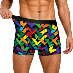 <b>Custom</b> Men's Sublimated <b>Boxer</b> Briefs Full Print Stretch Underwear Breathable Quick Dry OEM Private Label Wholesale Manufacturing - Product Image 1