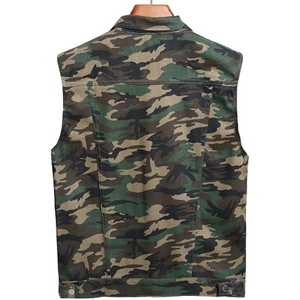 Men's Denim Sleeveless <b>Vest</b> Stand Collar Casual Plus Size Outerwear Summer Woven 100% Cotton Windproof High Street - Product Image 6